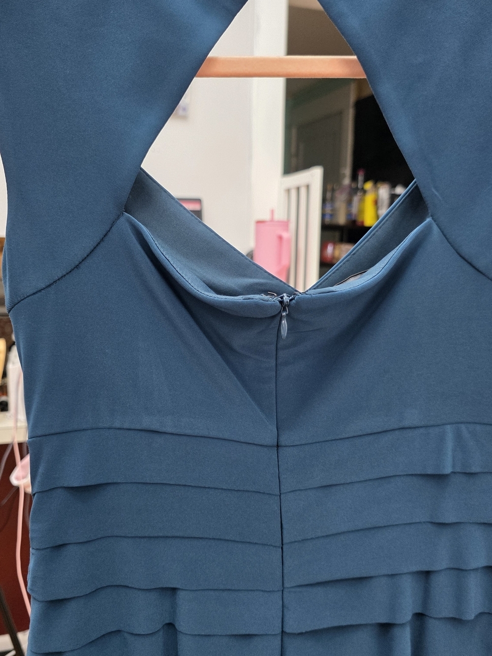 Jones New York Sleeveless Teal Tiered V-Neck Dress Sz 4 New - Picture 8 of 9